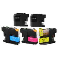 Compatible Brother LC207, LC205 ink cartridges, super high yield, 5 pack