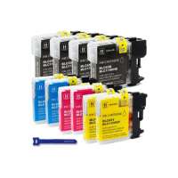 Compatible Brother LC65HY ink cartridges, high yield, 10 pack