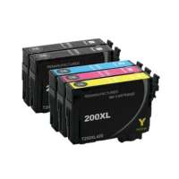 Remanufactured Epson 200XL ink cartridges, high yield, 5 pack
