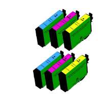 Remanufactured Epson 252XL ink cartridges, high yield, 6 pack