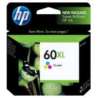 HP 60XL, CC644WN OEM ink cartridge, high yield, tri-color