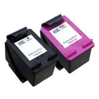 Remanufactured HP 65XL ink cartridges, high yield, 2 pack