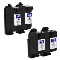 Remanufactured HP 45, 78 ink cartridges, 4 pack