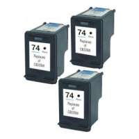 Remanufactured HP 74 ink cartridges, 3 pack