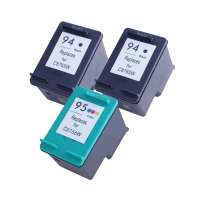 Remanufactured HP 94, 95 ink cartridges, 3 pack