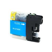Compatible Brother LC103C ink cartridge, high yield, cyan