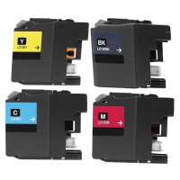 Compatible Brother LC10E ink cartridges, super high yield, 4 pack