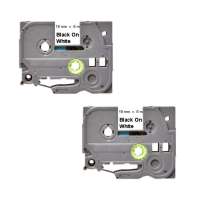 Compatible label tape for Brother TZe-241 - black on white - 2-pack
