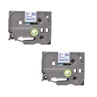 Compatible label tape for Brother TZe-243 - blue on white - 2-pack