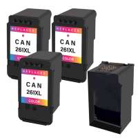 3 Plug-In Cartridges for Canon CL-261XL (Color, 3-Plugins with an OEM printhead)