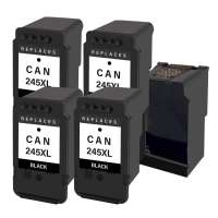 4 Plug-In Cartridges for Canon PG-245XL (Black, 4-Plugins with an OEM printhead)