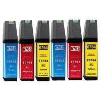 Remanufactured Epson 676XL ink cartridges, high yield, 6 pack