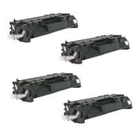 Compatible HP CE505A (05A) toner cartridges - JUMBO (extra high) capacity - 4-pack
