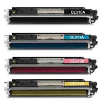 Compatible HP 126A, CE310A, CE311A, CE312A, CE313A toner cartridges, 4 pack