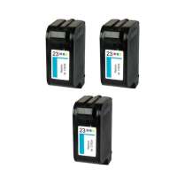 Remanufactured HP 23 ink cartridges, 3 pack