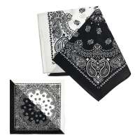 Cotton Bandanas for Face Masks | Make a Cloth Face Mask (22 inch size) - Black and White