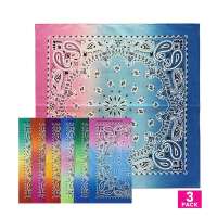 Cotton Bandanas for Face Masks | Make a Cloth Face Mask (22 inch size) - 3 Pack - Multi-Color 2