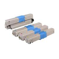 Compatible Okidata 46507504 / 46507503 / 46507502 / 46507501 toner cartridges - Pack of 4
